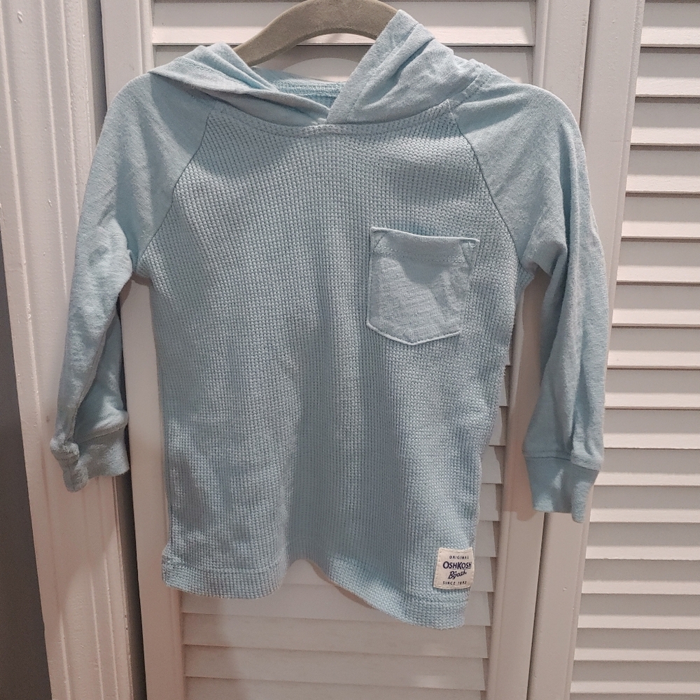 OshKosh B'gosh Aqua Blue Boys Hoodie 12-18 Months